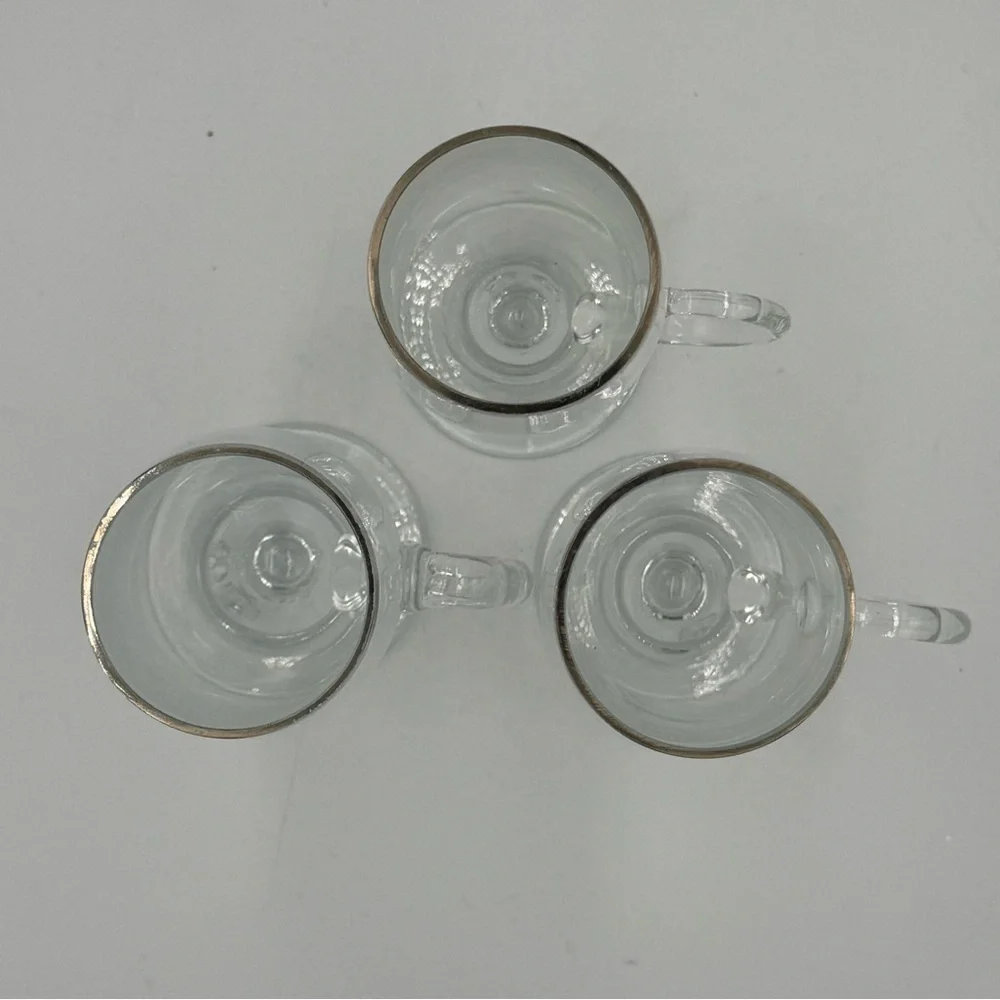 Mikasa “Stephanie” Clear Cordial Glass with Silver Rims Set of 3